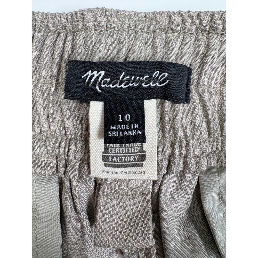 Madewell Wide Leg Pleated Trouser Pants 10 Khaki TENCEL Capsule Minimalist Luxe - Picture 5 of 15